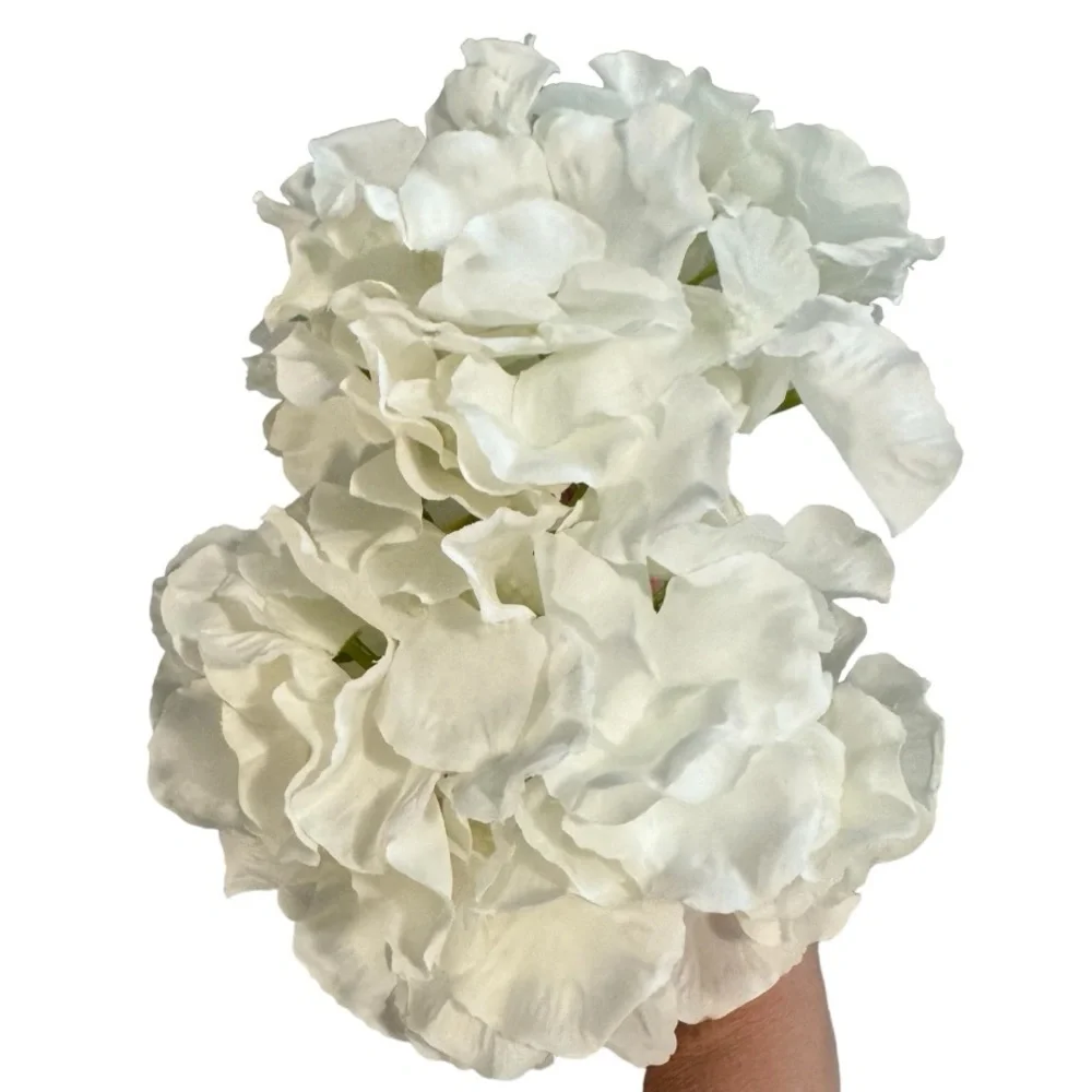 Set of 2 NWOT White Silk Hydrangea Flowers
